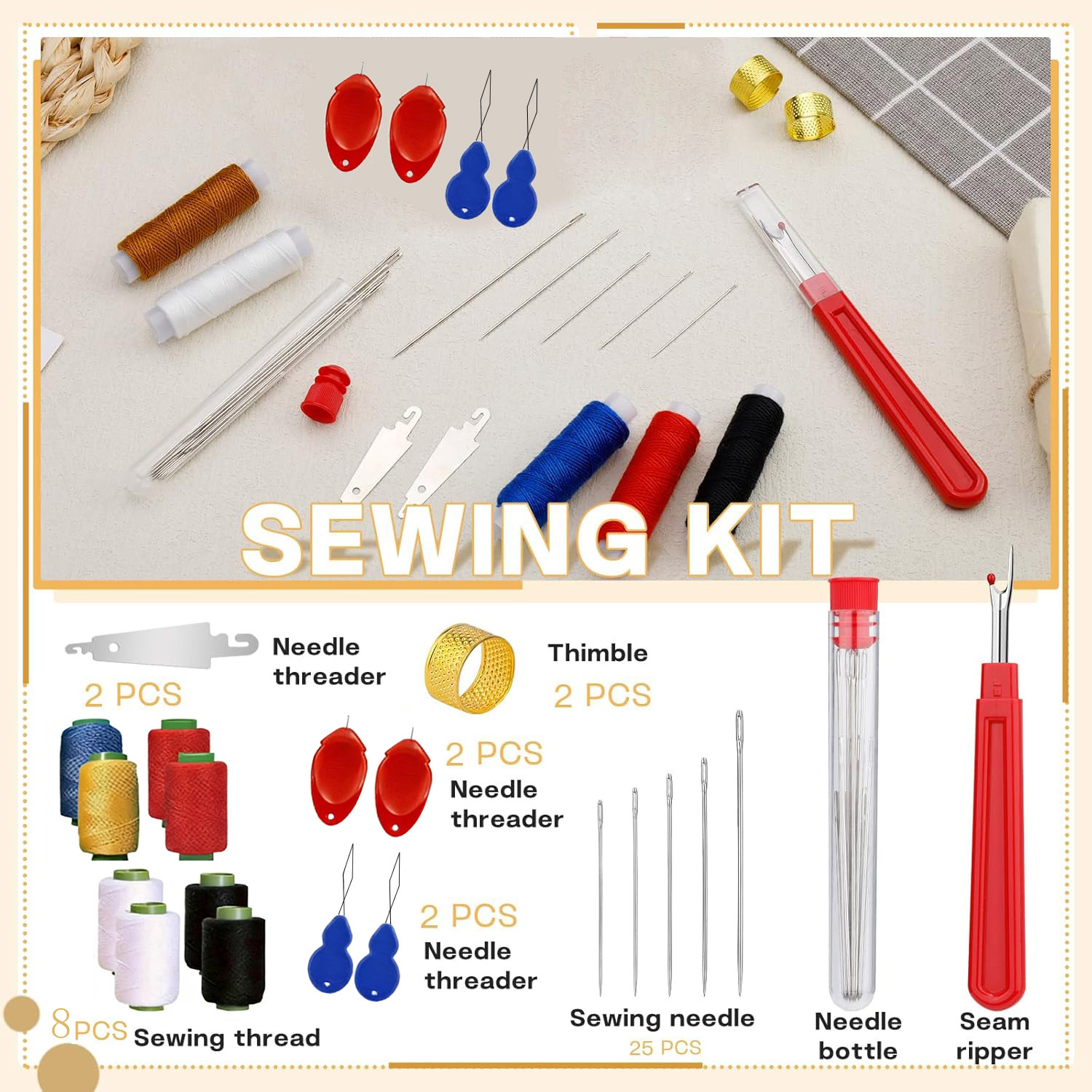 Sewing Repair - 43 adet Büyük Göz Dikiş İğnesi